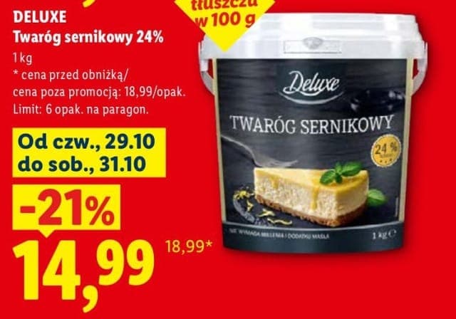 Deluxe Twaróg sernikowy 24% 1kg